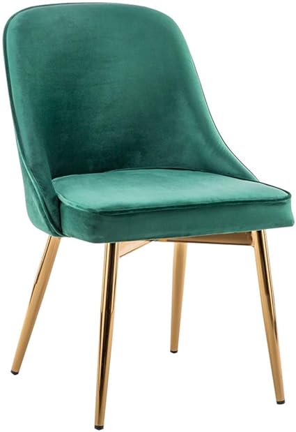 QQXX Grüne Samt-Esszimmerstühle mit Flanell-Sitz und starken
