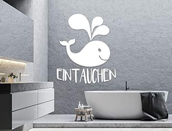 Tjapalo A90 Wandtattoo Badezimmer Maritim Wandtattoo Badezimmer Spruche Wandsticker Wal Fisch Eintauchen Farbe Gold Metallic Grosse H80xb58cm Amazon De Baumarkt