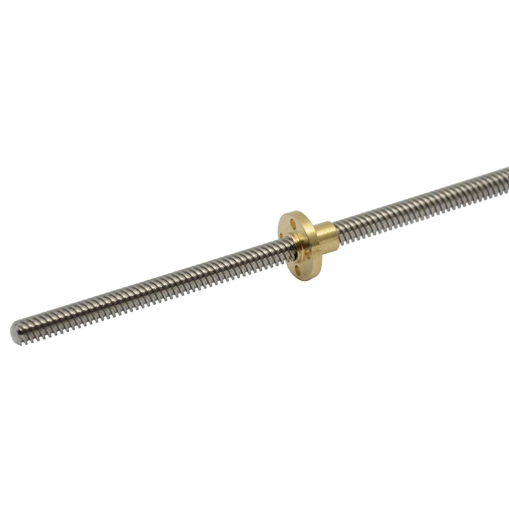 Photo 1 of ReliaBot 280mm T8 Tr8x8 Lead Screw and Brass Nut (Acme Thread, 2mm Pitch, 4 Starts, 8mm Lead) for 3D Printer Z Axis