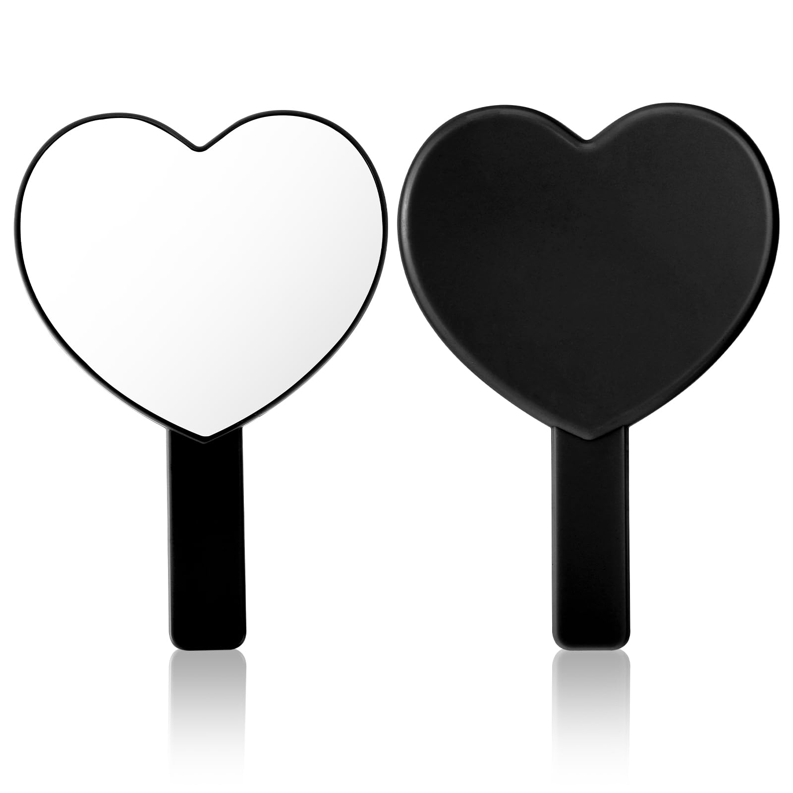 Photo 1 of TIESOME Heart Shaped Handheld Mirror, Drop-Resistant Small Heart Mirrors with Handle Portable Travel Cosmetic Lash Mirror Hand Mirror for Women Valentine's Day Birthday(Black)