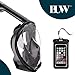 Breathe Under Water Full Face Snorkel Mask with iPhone Waterproof Case, Ocean View 180° (Black, Small/Medium)