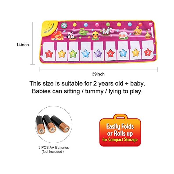 PROACC-Piano-Playmat-Kids-Piano-Keyboard-Music-Playmat-Toy-Large-Size-39-14-Inches-Funny-Dancing-Mat-for-Babies-Toddler-Boys-and-Girls-Gift PROACC Piano Playmat, Kids Piano Keyboard Music Playmat Toy, Large Size (39 * 14 Inches) Funny Dancing Mat for Babies…
