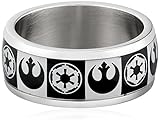 Star Wars Jewelry Men's Empire Rebel Alliance Logo Stainless Steel Ring, Size 12