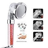 RUNYUE High Pressure Handheld Shower Head, Universal Shower Head Size Connect, Water Saving High Pressure SPA Massage, 3-Way Shower Modes Softens Hard Water (shower head)