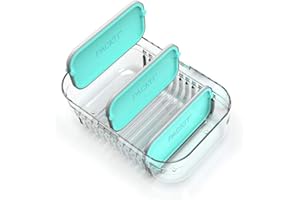 PackIt Mod Lunch Bento Food Storage Container, Mint Green, Shatterproof Crystal Clear Base, with Leak-resistant Dividers and Lid, Microwavable, Dishwasher Safe, Perfect for Meal Prep