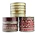 Fowod Christmas Winter Ribbon,Mixed 0.39 inch and 0.59 inch, 16 feet Each roll (Gold)