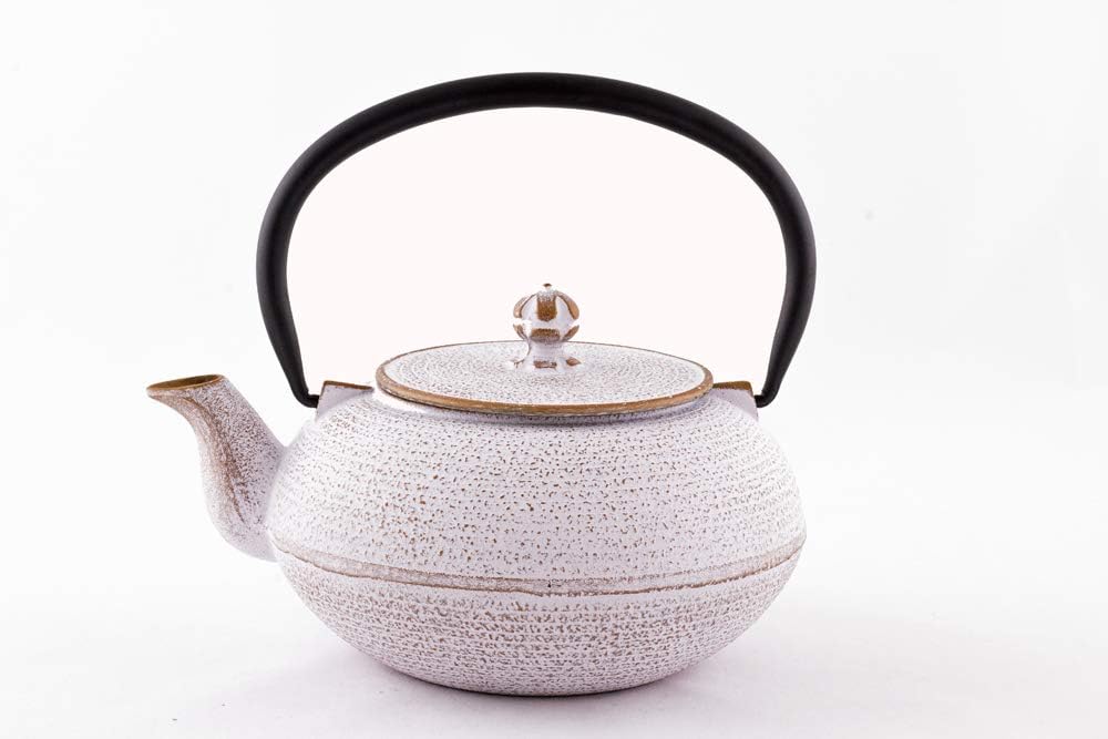 Cast Iron Tea Pot Nambu Senbiki (& # X5357 & # X90E8), Japan, 0.9 Litre, White