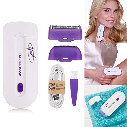 POWBBATT Rechargable Yes Finishing Touch Hair Remover Instant Pain With Sensor Light, Safe On All Skin Types and Colors (White)