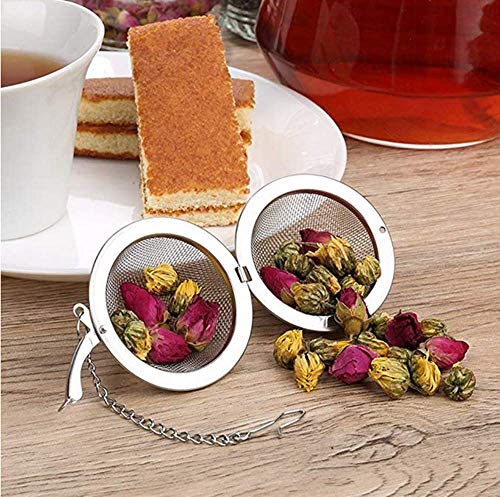 UPZHIJI Tea Strainer,Stainless Steel Mesh Tea Ball 2.1 Inch Tea Infuser Strainers ,Filters Tea Interval Diffuser for Tea (2 pcs)