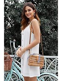 Mini vestido informal sin mangas con tirantes y diseño floral de verano para dama