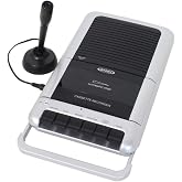 JENSEN Portable Cassette Player and Tape Recorder with Built-in Microphone and Retractable Built-in Handle, 1 Touch Recording