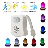 Padida Toilet Light,Motion Activated Toilet Nightlight , 8 Color Changes,Colorful LED Motion Sensor Activated Battery Operated Nightlight Lamp-- Fit Any Toilet,Make Your Life Colorful All Day