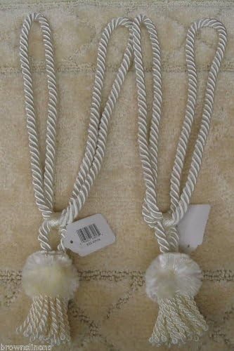 Amazon Com Set Of 2 Rope Cord Curtain Tiebacks With Tassel White
