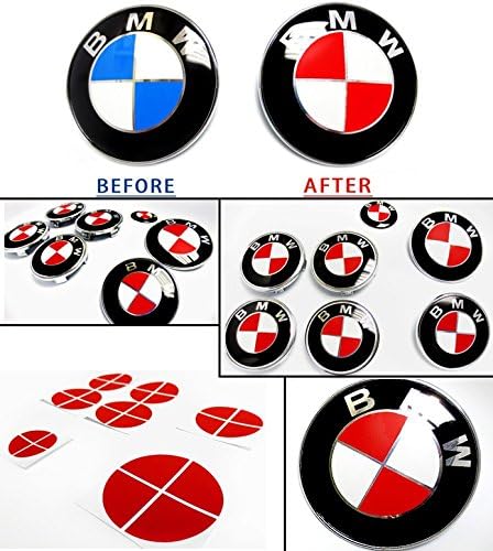 MATTE RED Sticker Overlay Vinyl for All BMW Emblems Caps Logos Roundels