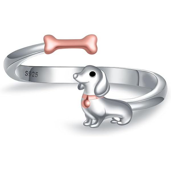 Buy Bisaer 925 Sterling Silver Simple Dachshund Opening Ring for Women Lovely Fashionable Rings at affordable prices - free shipping, real reviews with photos