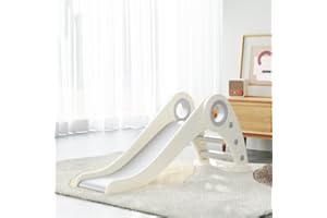 CHORBEYCH Toddler Slide Indoor Outdoor for Kids, 3 in 1 Foldable Kids Slide Easy Set Up Playset,Baby Slide,Indoor Toddler Slide， Freestanding Baby Slide with Extra Long Slipping Slope for Kid Age 2-7 (Gray)