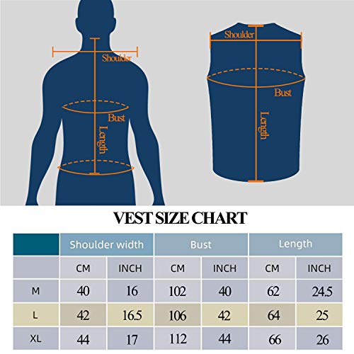 PBOX Heated Vest, USB Charging Electric Heated Jacket Washable for Women Men Winter Outdoor Motorcycle Riding with Rechargable Battery