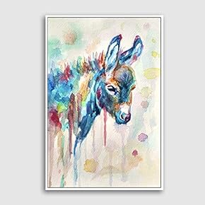 Framed Canvas Home Artwork Decoration Watercolor Painting Canvas Wall Art for Living Room, Bedroom - 16x24 inches