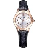 TUOTISI Girls Watch - Teen Student Watches for Women, Simple Japanese Movement, Casual Leather Band, Waterproof Ladies Watches for Small Wrists, Ages 11-15