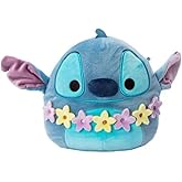 Squishmallows Stitch with Flower Necklace, 6.5 Inch Plush