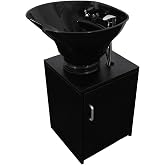 Black Tilting ABS Plastic Shampoo Salon Bowl and Floor Cabinet -TLC-B36WTiltingCabinet