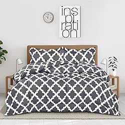 Utopia Bedding Queen Comforter Set (Grey) with 2