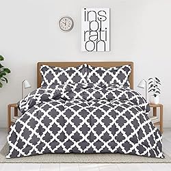 Utopia Bedding Queen Comforter Set (Grey) with 2