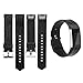 iGK Leather Replacement Bands Compatible for Fitbit Charge 2, Genuine Leather Wristbands Black Stone Pattern