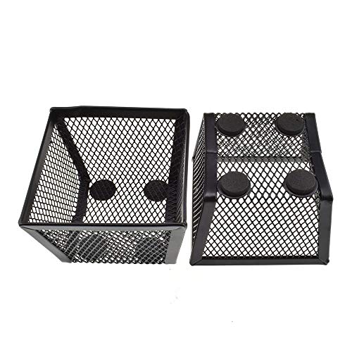 HAHIYO Stackable Paper Clip Mesh Holder cup 2.2" Height 2 Pack Black Sturdy PaperClip Holder