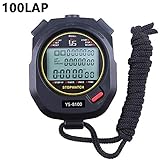PULIVIA Sports Stopwatch Timer Lap Split Memory Digital Stopwatch, Countdown Timer Pace Mode 12/24 Hour Clock Calendar with Alarm, 3 Rows Display Large Screen Water Resistant Battery Included