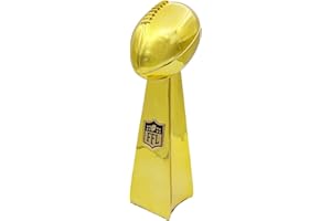 Bambluby Fantasy Football Trophy-14 INCHES Large - Ultimate Fantasy Football Trophy Realistic Fantasy League Winners Cup Bright Gold Lombardi Trophy Elegant and Durable Design