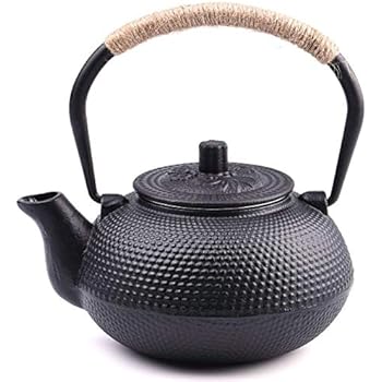 TOWA Workshop Japanese Tetsubin Tea Kettle Cast Iron Teapot with Stainless Steel Infuser Black 22 oz