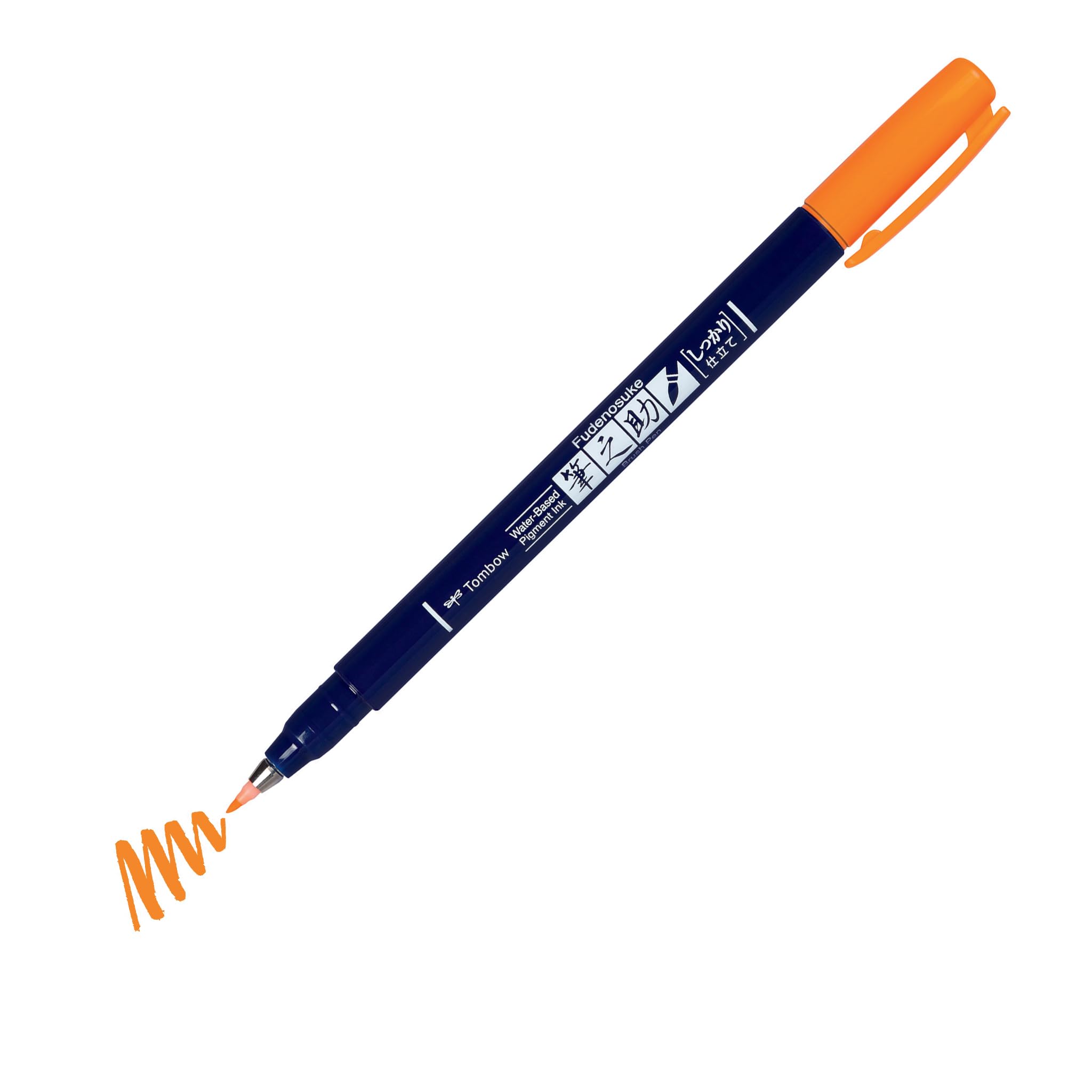 Tombow ws-BH93 Fudenosuke Brush Pen Neon Orange Hard Tip