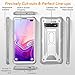 YOUMAKER Kickstand Case for Galaxy S10 Plus, Built-in Screen Protector Work with Fingerprint ID Full Body Heavy Duty Protection Shockproof Cover for Samsung Galaxy S10+ Plus 6.4 inch - White