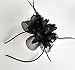 Coolr Fascinator Hair Clip Cocktail Headwear Flower Bridal Headpieces (Black)