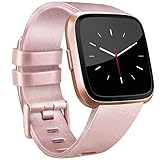 Vancle Bands Compatible with Fitbit Versa Bands for Women Men Rose Gold Silicone Wristbands for Fitbit Versa Bands/Versa Lite Bands (Rose-Gold, Small)