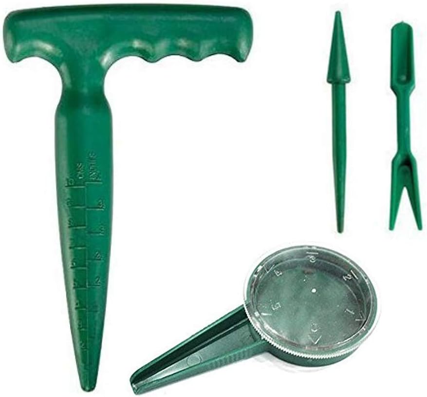 4Pack Mini Garden Hand Tool Plant Sets Seed Sower, Pistol Grip