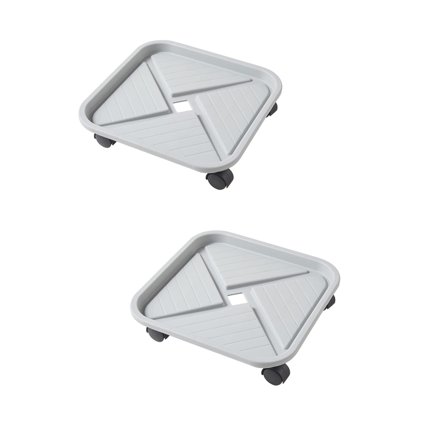 lylqmy 2 Pack Greysquare Plant Caddy with Easy Moving Caster Wheels and a Water Container Round Movable Planter Dolly Trolley Tray Pallet Outdoor Indoor Tree Flower Stand Planter（23CM）
