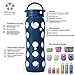 Lifefactory BPA-Free Glass Beverage Water Bottle, 22 oz, Midnight Blue