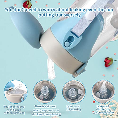 Bunnytoo Baby Sippy Cup with Weighted Straw,Transition Bottle for 1