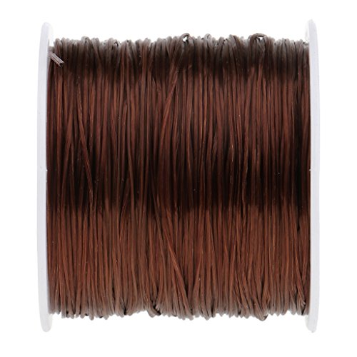 SunniMix 60M Salon Crystal Elastic String For Hair Thread Making Weaving Wigs - Brown