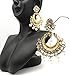 Satyam Kraft Women's Fashion Traditional Gold Chandbali Pearl Kundan Earrings Partywear Wedding Hangings Earrin Standard Golden