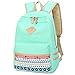 Bluboon School Backpack Set Students Casual Travel School Bookbag Teens Girls Boys Schoolbag (Green)