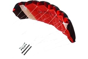 Besra Huge 74inch Dual Line Parachute Stunt Kite with Flying Tools 1.9m Power Parafoil Kitesurfing Training Kites Outdoor Fun Sports (Red)
