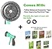Planted Perfect Water Hose Nozzles - 7 Pattern Metal Garden Hose End Sprayer with Pistol Front Trigger and Flow Control Knob, Green