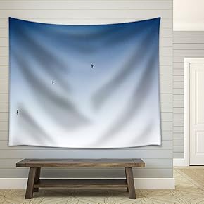 Birds Flying Under Blue Sky - Fabric Wall Tapestry Home Decor - 51x60 inches