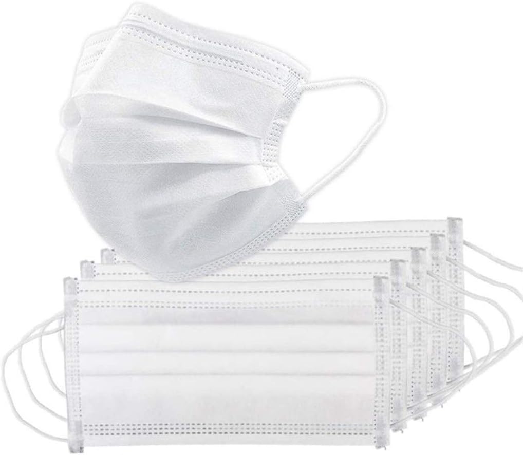 10PCS/20PCS/50PCS Disposable Face Cover 3-Ply Surgical Medical Dental Industrial Mouth Cover, White (10pcs)
