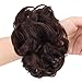 REECHO Thick 2PCS Updo Messy Hair Bun Curly Wavy Ponytail Extensions Hairpieces Hair Scrunchies for Women Girls Color Dark Brown