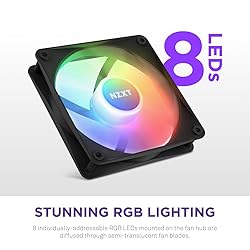 NZXT F120 RGB Core - 120mm Hub-Mounted RGB Fan - 8