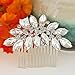 EVER FAITH Bridal Hair Accessories for Bride White Marquise Shape Austrian Crystal Lots Wedding Side Comb